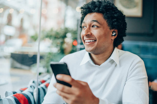 istock Portrait of modern man with Wireless earbuds 1143075457