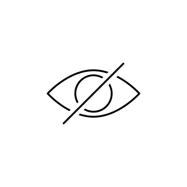 disable eye hide outline icon. Signs and symbols can be used for web, logo, mobile app, UI, UX disable eye hide outline icon. Signs and symbols can be used for web, logo, mobile app, UI, UX on white background cowhide stock illustrations