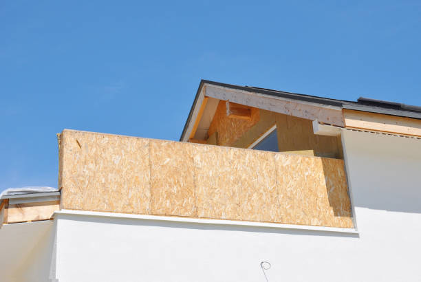 istock House attic insulation with repairing roof. 1143077979