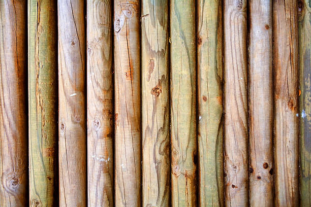 istock Wooden pole fence 114308328