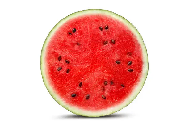 Photo of Half watermelon with isolated on white