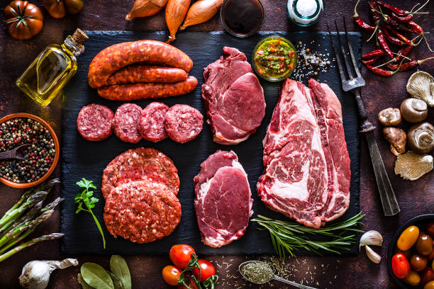 istock Various cuts of raw meat shot from above 1143086121