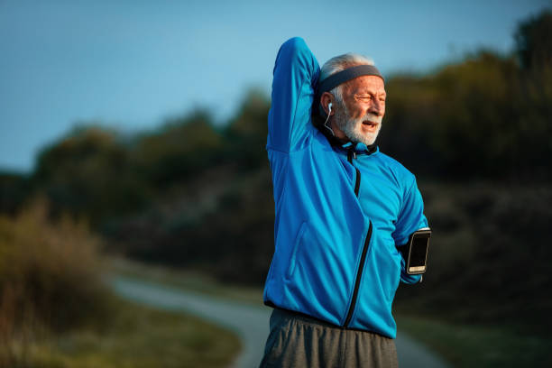 istock Active senior athlete warming up in nature. 1143089022