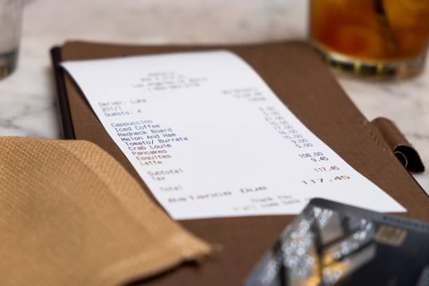 istock Restaurant Bill with Credit Card 1143089972