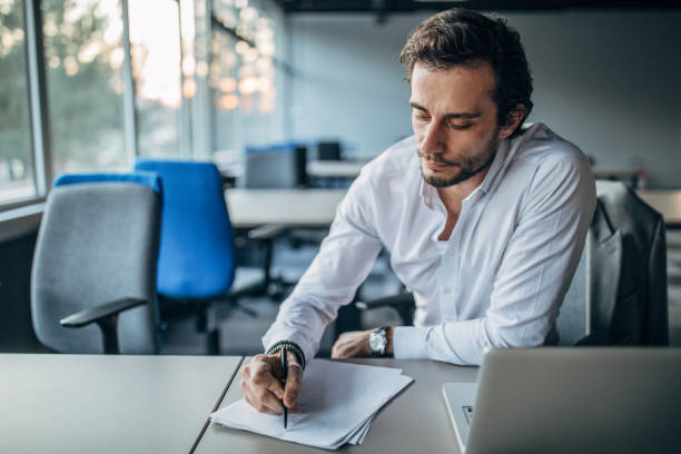 istock Businessman working in the office 1143090120