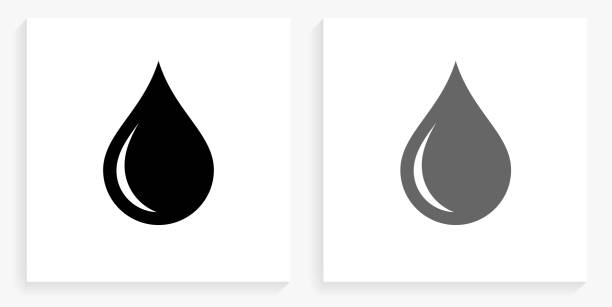 ikona waterdrop black and white square - water drop stock illustrations