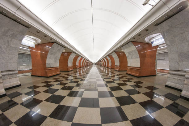 empty metro station in Moscow, Mayakovskaya metro station
