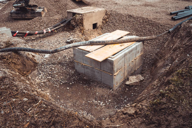 istock The construction of an electrical system in the soil in the dirt 1143093462