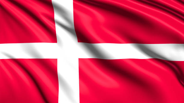 istock flag of Denmark with fabric structure in the wind 1143096550