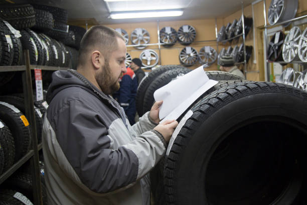istock Tires and wheels. Sale and installation. 1143103587