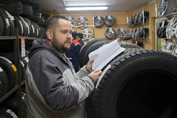istock Tires and wheels. Sale and installation. 1143103604