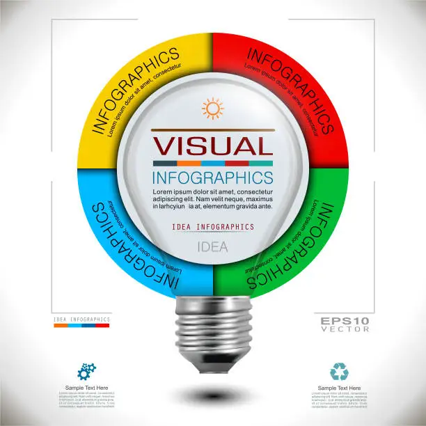 Vector illustration of Idea Light Bulb in Infographic Diagram