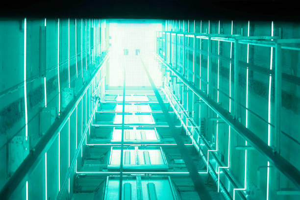 istock Blue Luminous Lift Tunnel 1143108232
