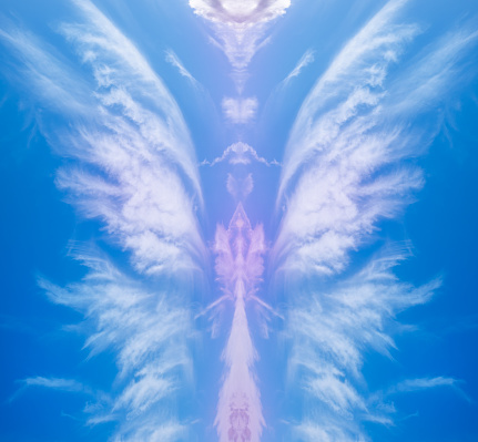 Creative design of an abstract angel shape wallpaper