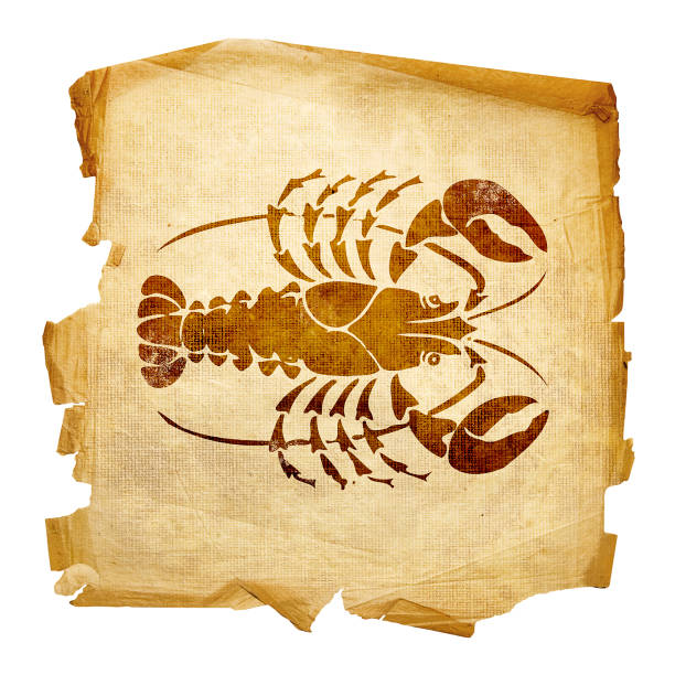 Cancer zodiac old, isolated on white background.