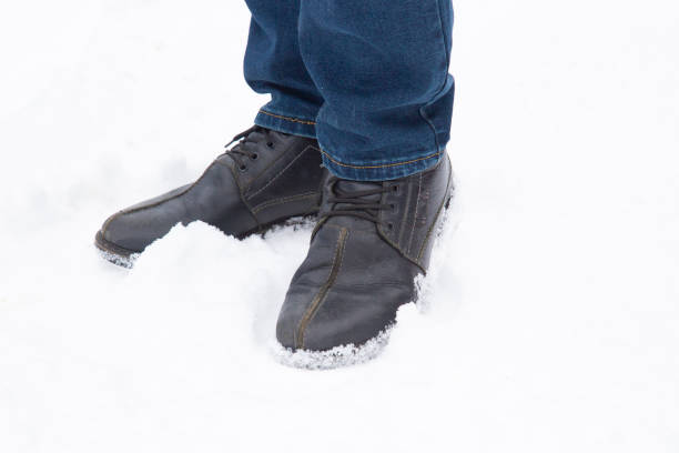 istock Winter shoes in the snow. 1143115124