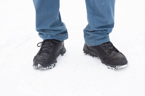 istock Winter shoes in the snow. 1143115132