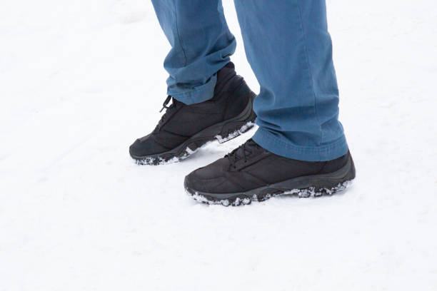 istock Winter shoes in the snow. 1143115142