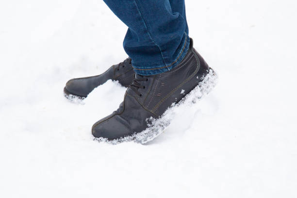 istock Winter shoes in the snow. 1143115155