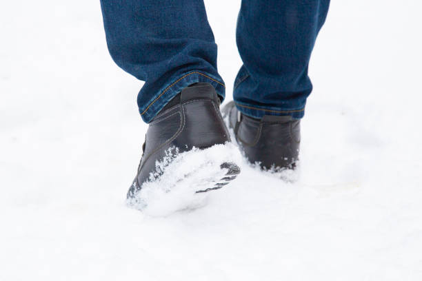 istock Winter shoes in the snow. 1143115163