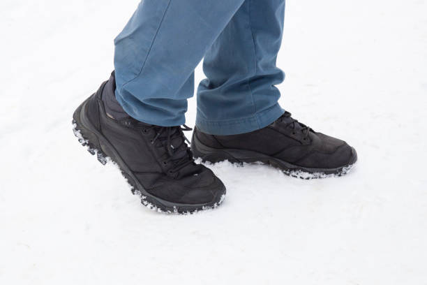 istock Winter shoes in the snow. 1143115165