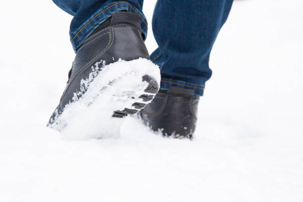 istock Winter shoes in the snow. 1143115221