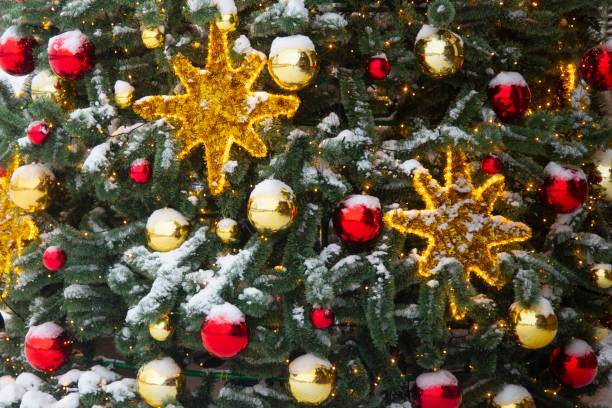 istock Christmas decorations on the city street. 1143115357