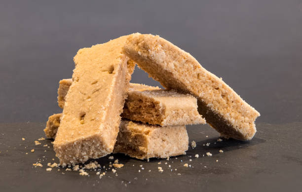 Crumbly Shortbread or Cakes on Black Slate Server