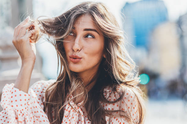istock Charming woman with messy hair 1143121586