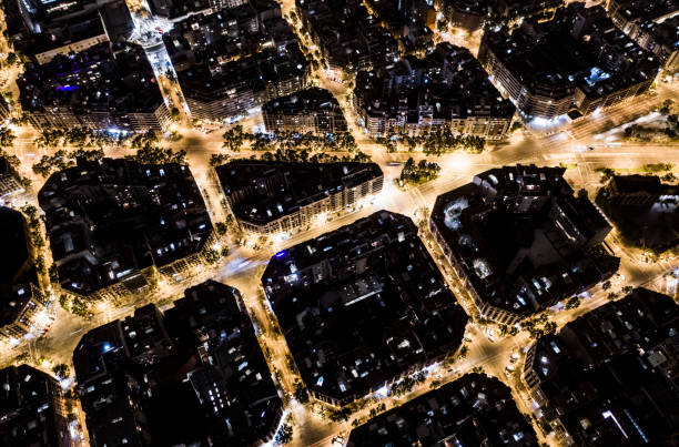 istock Diagonal Avenue in Barcelona at night 1143123294
