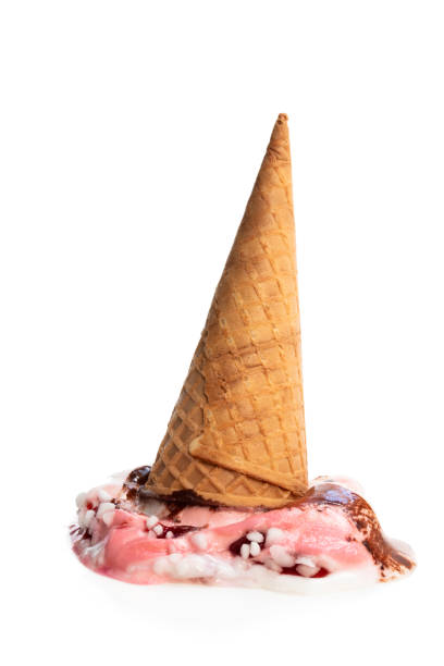 istock Melting ice cream isolated on white 1143123340