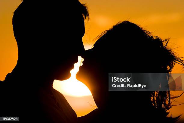 Miłośników O Zachodzie Słońca - zdjęcia stockowe i więcej obrazów Całować - Całować, Dorosły, Dotykać