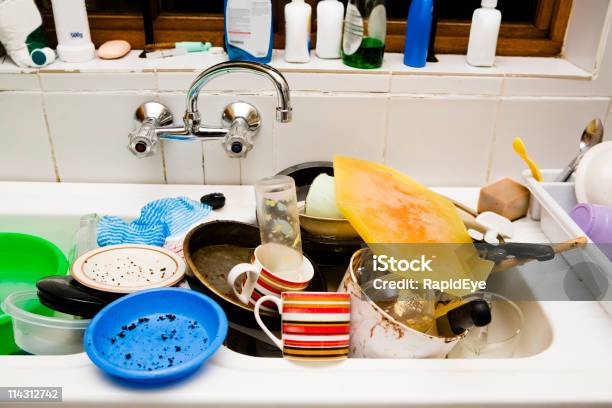 Time To Wash Up Stock Photo - Download Image Now - Bottle, Bowl, Chaos