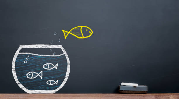 istock entrepreneurship concept. Fish is leaving the herd 1143131254