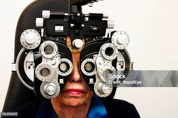 Eye Test 1 Stock Photo - Download Image Now - 80-89 Years, Active Seniors, Adult