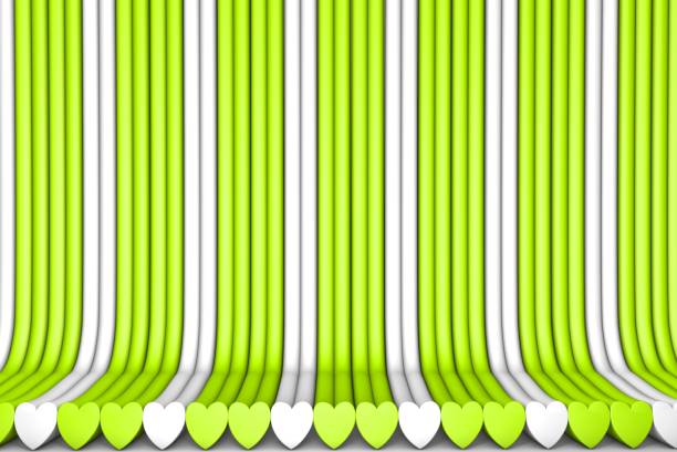istock geometric surfaces formed by extruded heart shape, love concept - rendered lime 3D Illustration of abstract background 1143138658