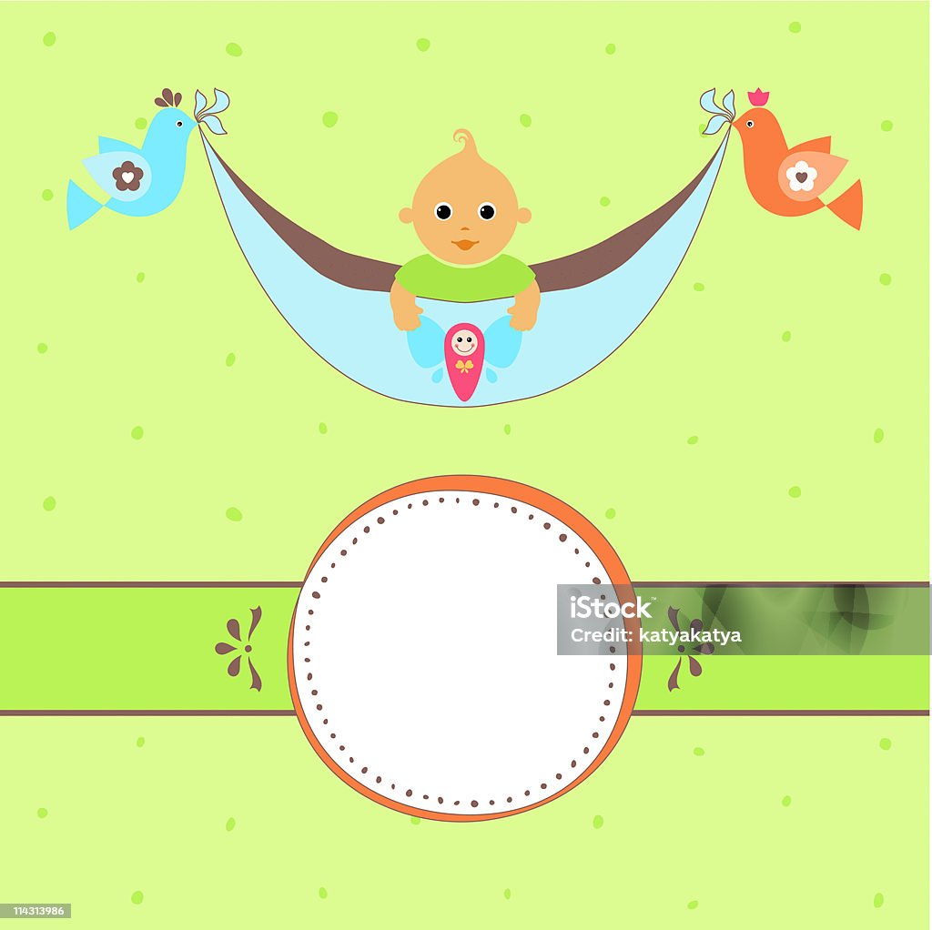 Bebé bastidor verde - arte vectorial de Bebé libre de derechos