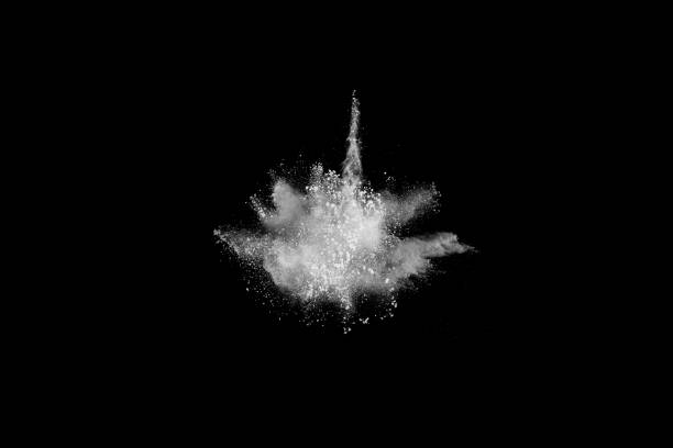 istock White powder explosion on black background. Colored cloud. Colorful dust explode. Paint Holi. 1143139900