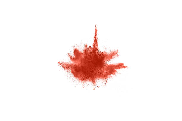 istock living coral color powder explosion on white background. Colored cloud. Colorful dust explode. Paint Holi. 1143140053