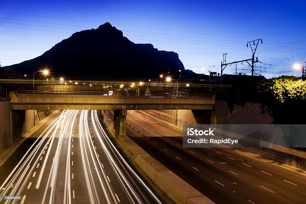 Dusk traffic  Asphalt Stock Photo