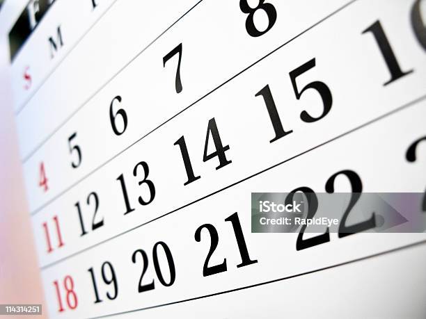 Calendar Stock Photo - Download Image Now - Calendar, Number 7, Time