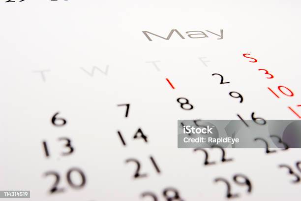 Calendar May Stock Photo - Download Image Now - Calendar, Calendar Date, Color Image