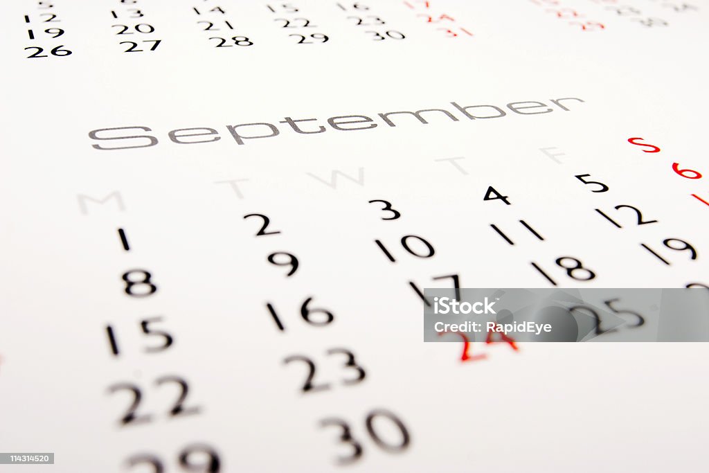 Calendário: De setembro de - Foto de stock de Setembro royalty-free