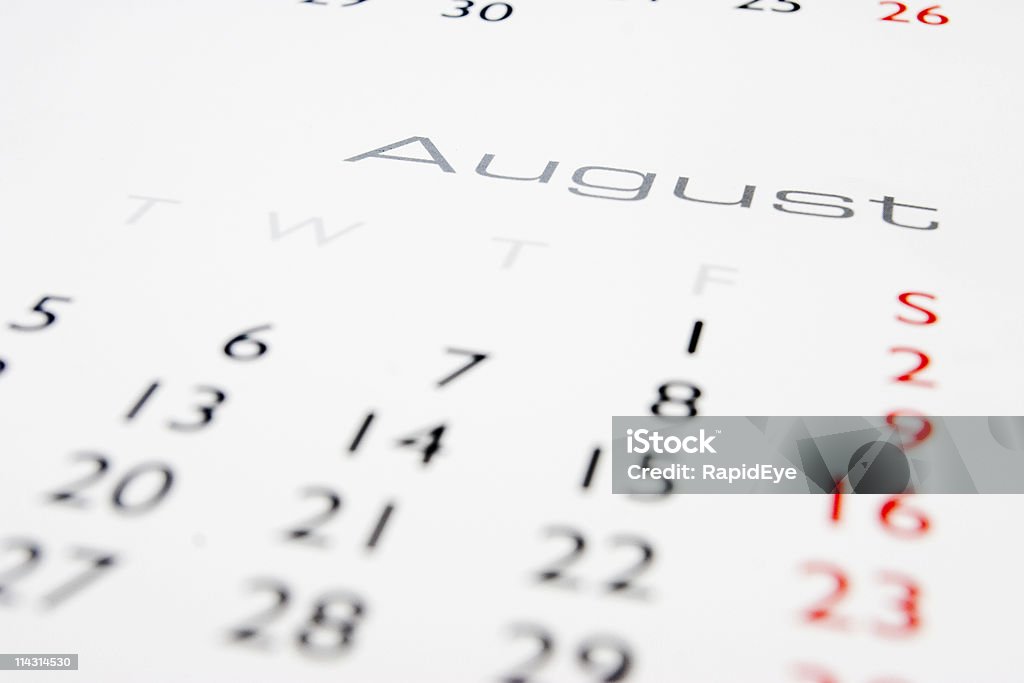 Kalender: . August - Lizenzfrei August Stock-Foto