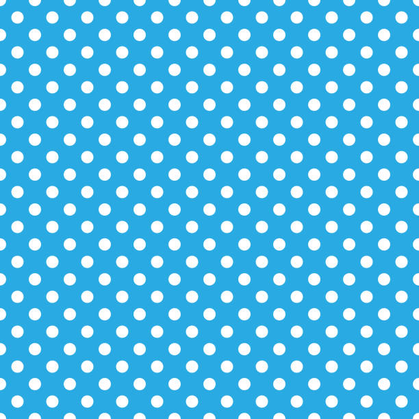 Polka Dots Seamless Pattern Classic polka dot repeating pattern design light blue vintage wallpaper pattern stock illustrations