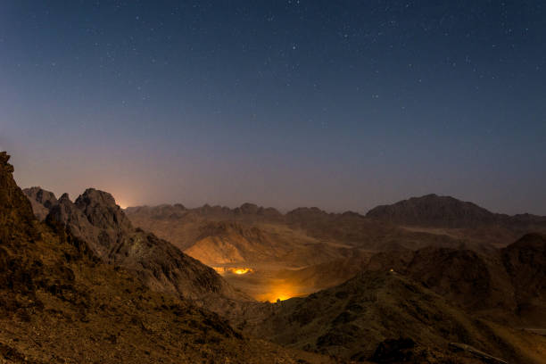 istock night landscape, bald mountains against a starry sky 1143154500