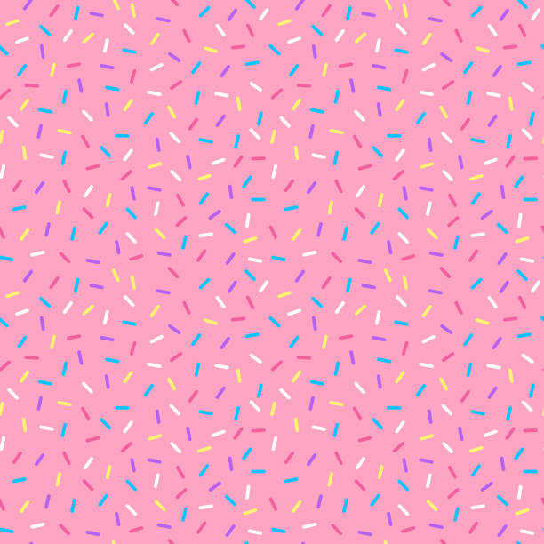 Sprinkles Seamless Pattern Colorful sprinkles on solid background repeating pattern design rainbow sprinkles ice cream stock illustrations