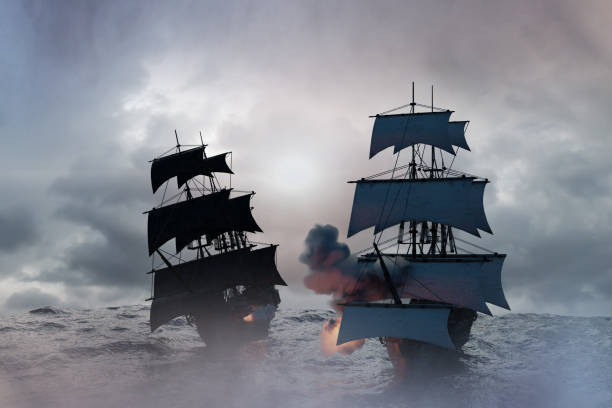 istock sea battle with a sailing pirate ship  3d render 1143157944