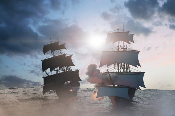 istock sea battle with a sailing pirate ship  3d render 1143157946