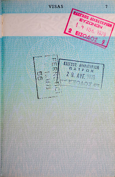 istock Greek Passport Stamps 114316336